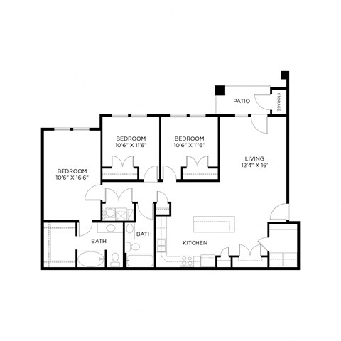 a floor plan of a home with a bedroom and a living room
